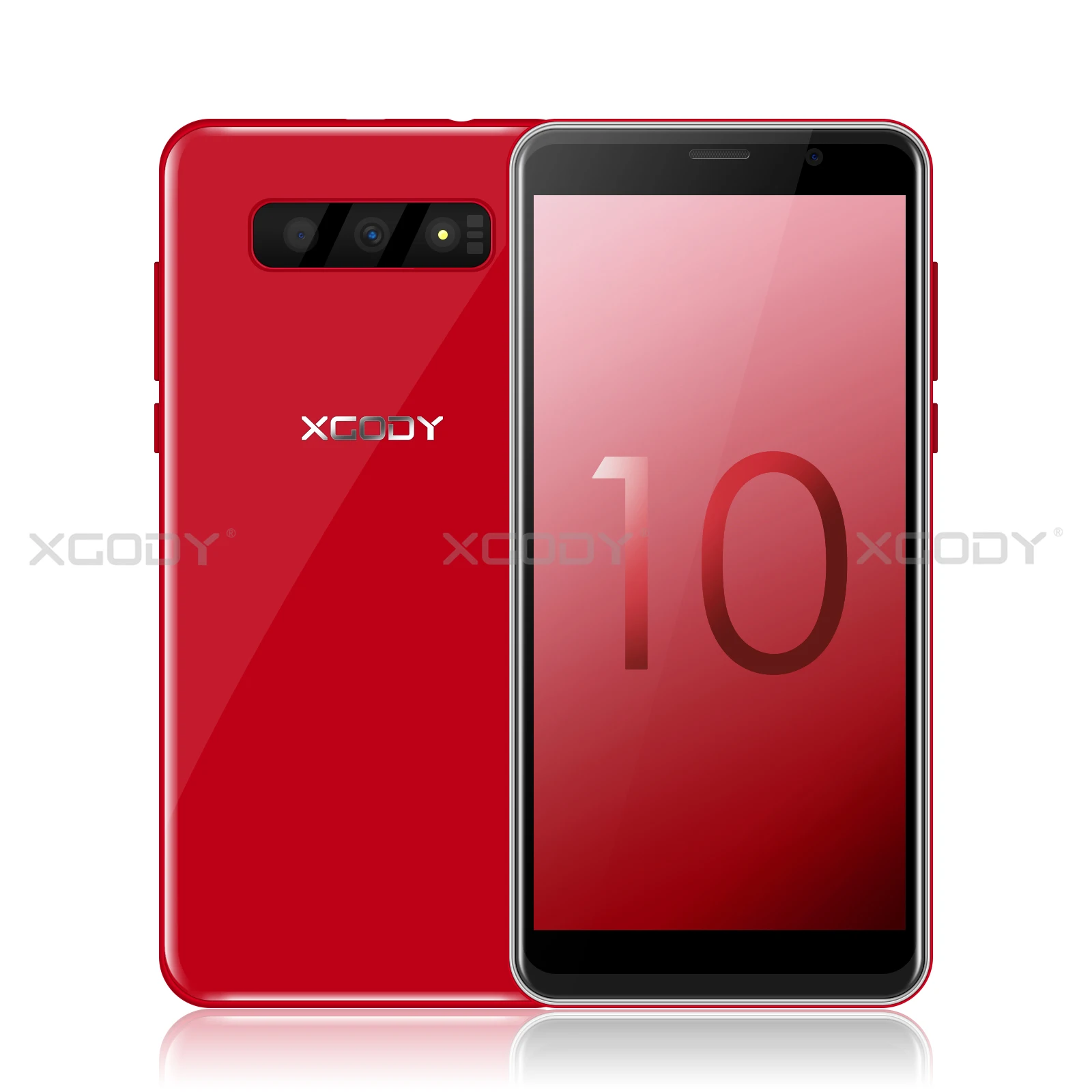 Red XGODY S10 5,5 дюймов 3g смартфон 18:9 ОЗУ 2 Гб ПЗУ 16 Гб MT6580 четырехъядерный процессор двойная камера мобильный телефон Android 8,1 - Цвет: Red