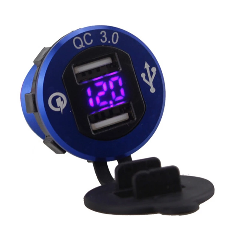 Universial 12/24V автомобильный прикуриватель разветвитель двойной USB QC 3,0 зарядное устройство выход 36W для автомобиль, мотоцикл грузовик 4 цвета