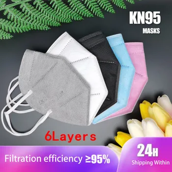 

Spain 10 Days Fast Delivery KN95 Mask Mascarillas 6 Layers Face Mask KN95 Filter Respirator Mask Face KN95 FFP2 Masks маска