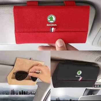 

Glasses Case Car Hanging Sunglasses Storage Box Accessories for Skoda 2 A7 Tour RS Octavia Fabia Rapid Kodiaq Superb Yeti Karoq