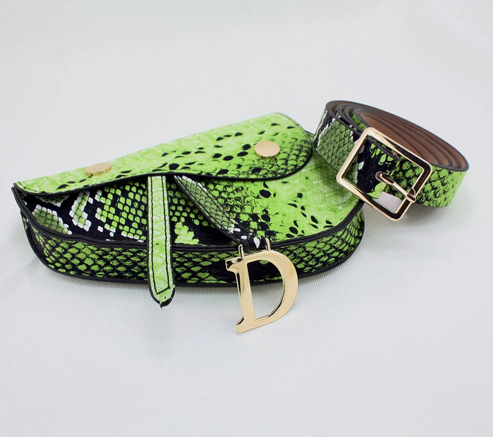 Женская сумка на пояс неоновый зеленый Femmes Fanny Pack Serpent Ceinture Sac Girl Serpentine Mini модные сумки voyage hanche Bum sac