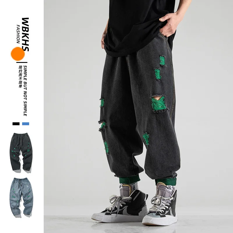 

New Style Man Jeans Pants Streetwear Vintage 2023 Fashion Harajuku Straight Denim Trousers
