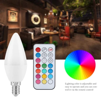 

3W Led Candle Bulb RGB E12/E14/E27/B22 Candle Light With Remote Control Color Changing Dimmable Light Bulb For Home Control Bulb