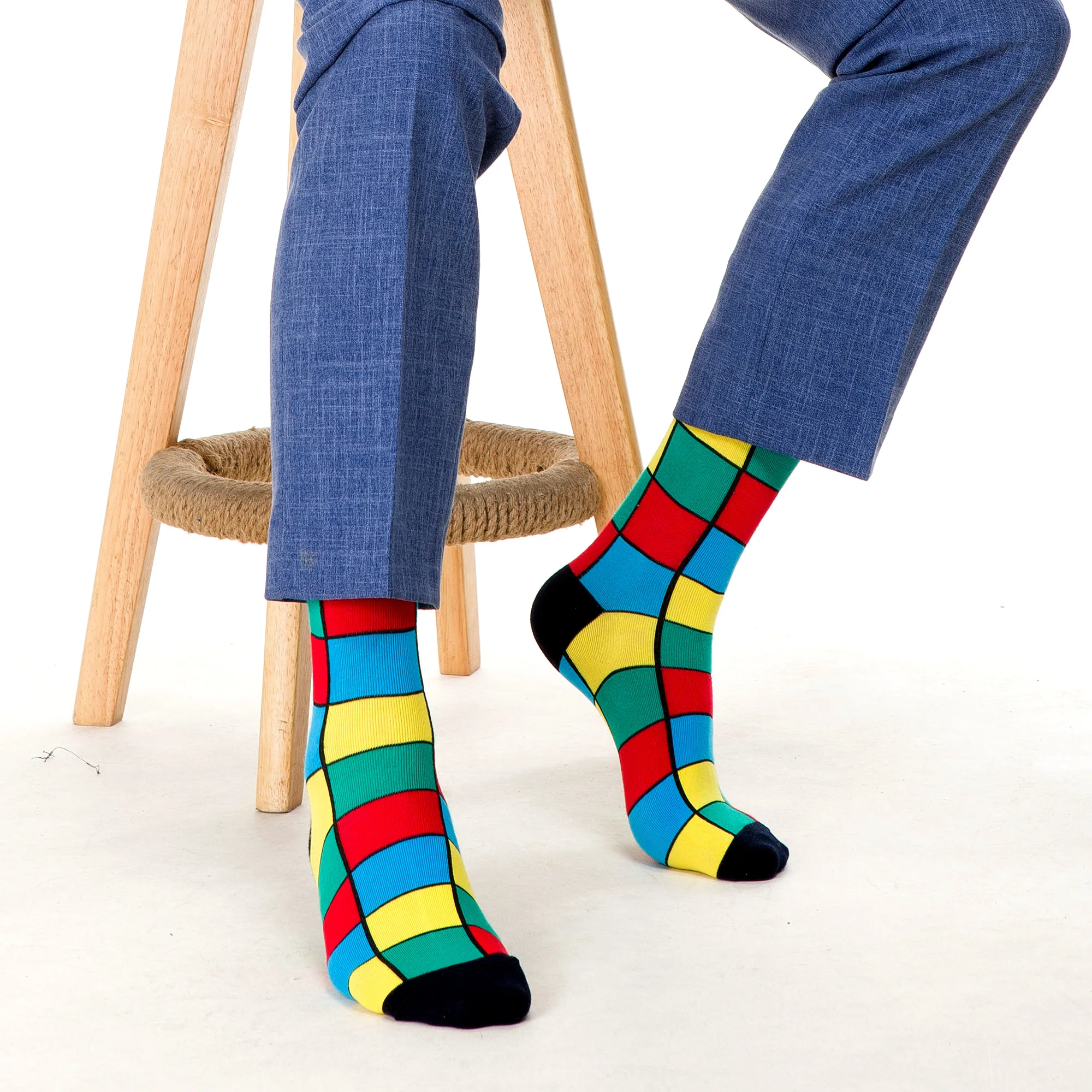 SANZETTI 1 Pair New Happy Socks High Quality Men Colorful Bright Comfortable Combed Cotton Fun Novelty Gift Wedding Dress Socks