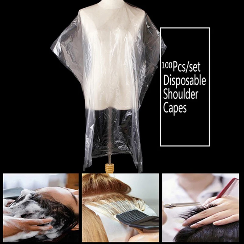 100Pcs Disposable Hairdressing Capes Cutting Perm Dye Hair Cape Barber Cloth