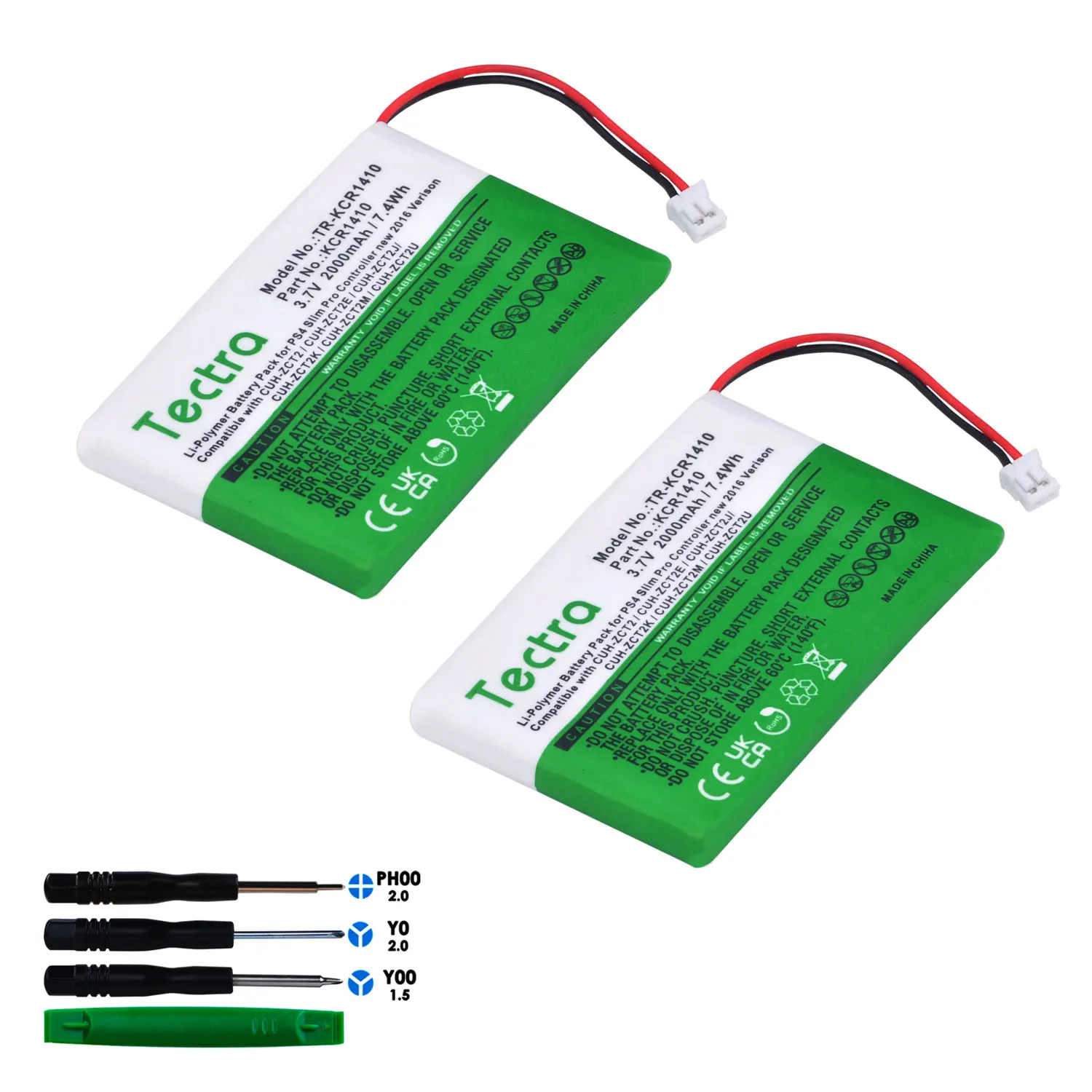 2Pc Kcr1410 Batteria Per Sony Ps4 Ps4 Pro Bluetooth Wireless Dual Shock Controller Cuh-Zct1H Cuh-Zct2E / Cuh-Zct2U Di Cuh-Zct1U