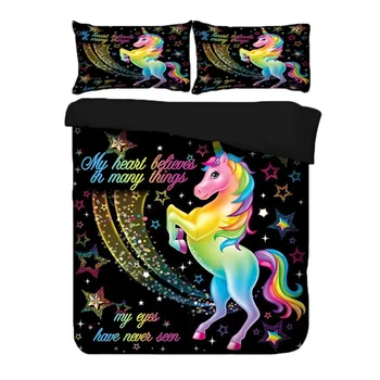 

Duvet Cover King Queen Size Comforter Sets Unicorn Printing Bedding Set Quilt Cover Pillowcase Cover Bed 3pcs/set