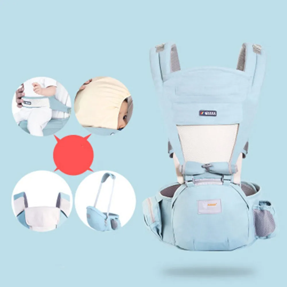 Эргономичный слинг рюкзак с Hipseat для новорожденных многофункциональный слинг обертывание Хипсит(пояс для ношения ребенка) кенгуру - Цвет: 4 season green