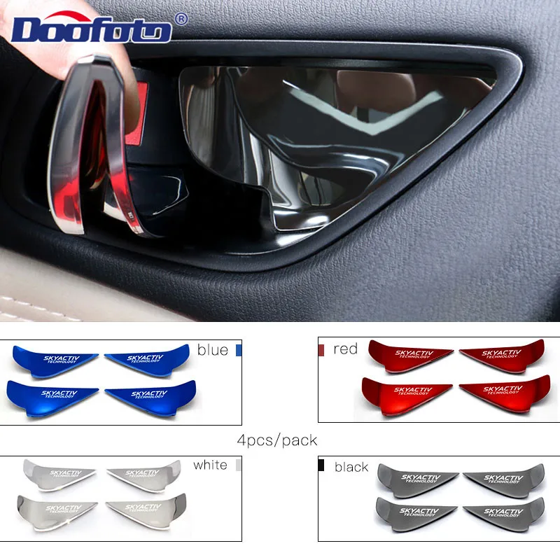 Car Styling Stickers Car Door Bowl Handle Cover Trim Interior Stickers Case For Mazda Skyactiv Technology 3 6 CX 5 CX3 Car Styling Accessories