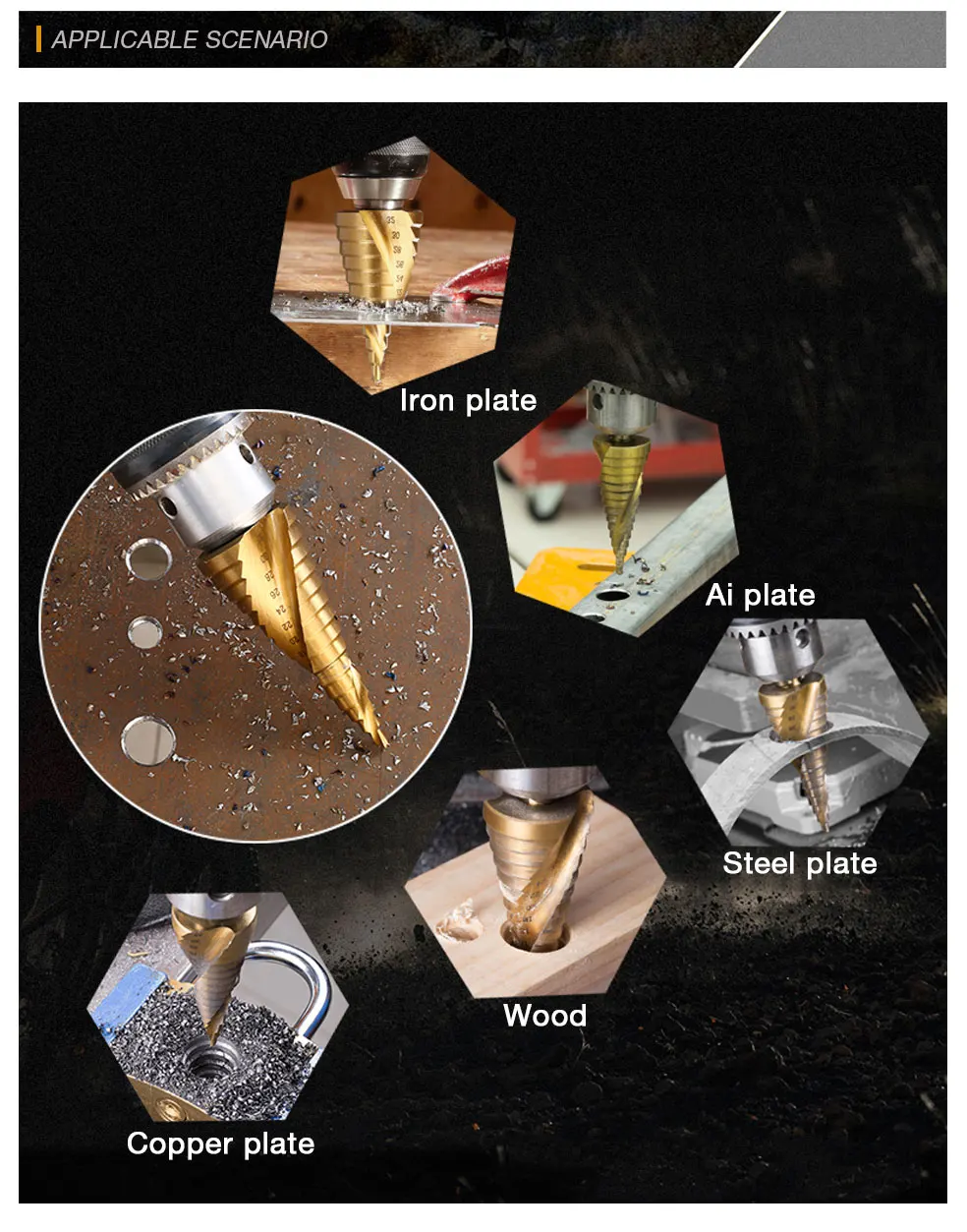 HSS Спиральная рифленая-ступенчатое сверло(от 4 до 12 лет/20/32 мм ...