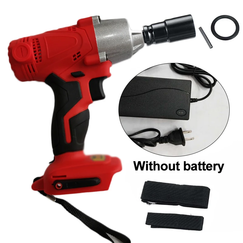 

Durable Rechargeable Electric Cordless Impact Wrench With LED Light Charger vehicle maintenance tool kits