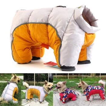 

Pet Dog Clothes Winter Warm Padded Thicker Reflective Cotton Coat Waterproof for Small Medium Dogs Four Feet Clothing SE