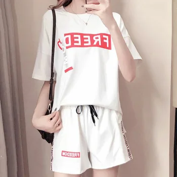 

Newly Women Casual T-Shirt Shorts Suit Sports 2 Piece Outfits Activewear for Summer FIF66