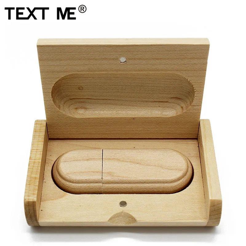 TEXT ME Maple wood usb+ коробка печать логотипа usb флеш-накопитель 4 ГБ 8 ГБ 16 ГБ 32 ГБ 64 ГБ usb2.0 флешка, подарок usb