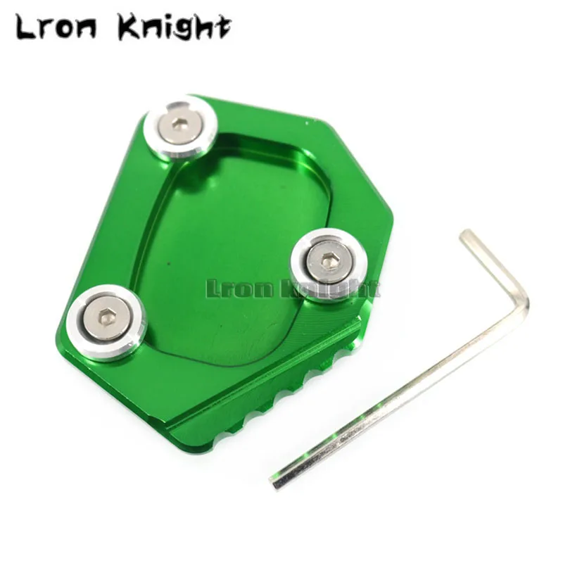 For HONDA CB400 CB 400 VTEC CB650F CBR650F CBR500R CB500F CB500X CNC Kickstand Foot Side Stand Extension Support Plate Pad - Цвет: Green