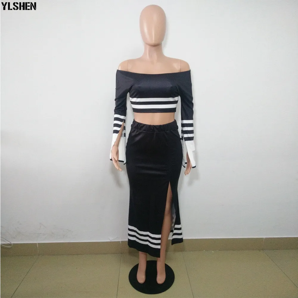 2 Piece Set Crop Tops + Skirt African Clothes Summer Dresses for Women Africa Clothing Dashiki Sexy Lady Two Piece Matching Set 15