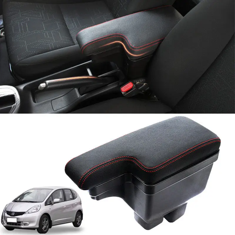 Для Honda FIT JAZZ GK5 2008-2013 кожаная Автомобильная Центральная консоль подлокотник коробка для хранения автомобильные аксессуары модификация автомобиля