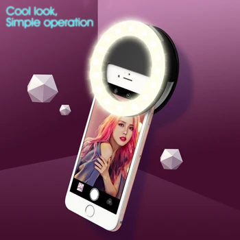 

Mobile Phone Portable Clip Led Selfie Lamp Ring Beauty Fill Flash Lens Fill Light For Photo Camera For Cell Phone Smartphone R
