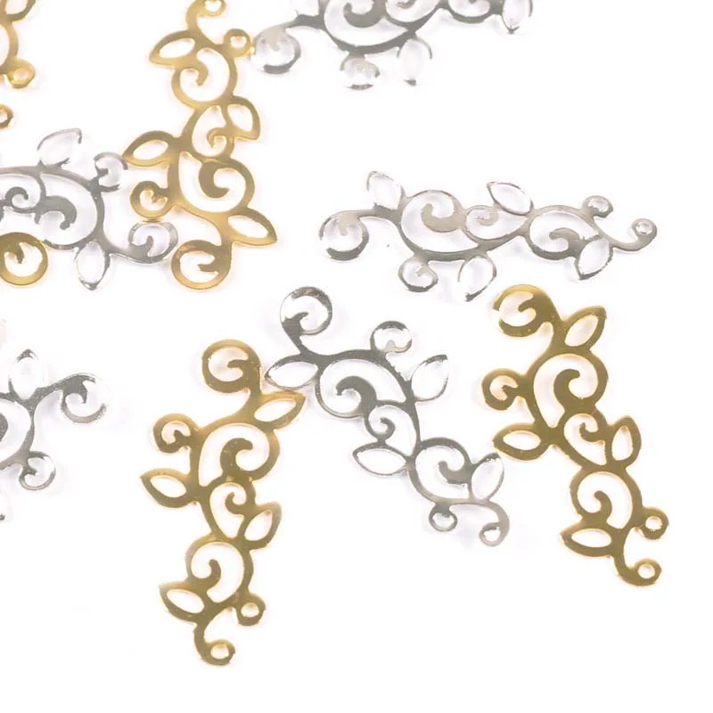 Metal Crafts Connectors Flower Filigree Wraps DIY Scrapbook Jewelry Making Home Decor 30pcs