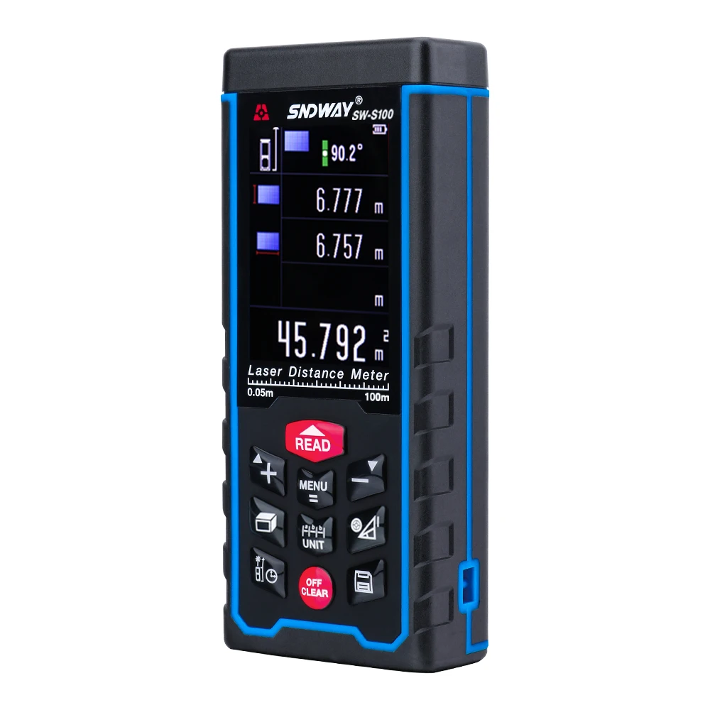 SNDWAY High-precision Digital Laser rangefinder Color display Rechargeabel 100m Laser Range Finder distance meters tape measure SNDWAY High-precision Digital Laser rangefinder Color display Rechargeabel 100m Laser Range Finder distance meters tape measure