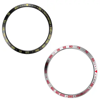 

2 Pcs for Samsung Galaxy Watch 46mm Smart Watch Bezel Ring Adhesive Cover Metal Ring Black & Gold & Silver & Red