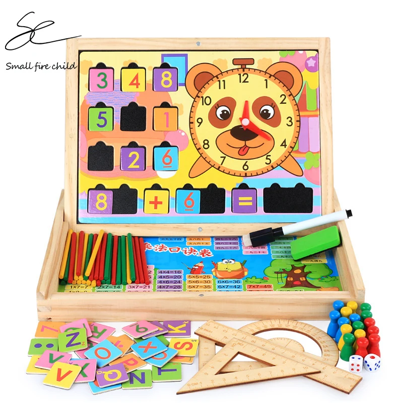 Монтессори игрушки Детские интеллект деревянные математические развивающие игрушки количество Счетные палочки игрушка детская Математика обучающая деревянная коробка