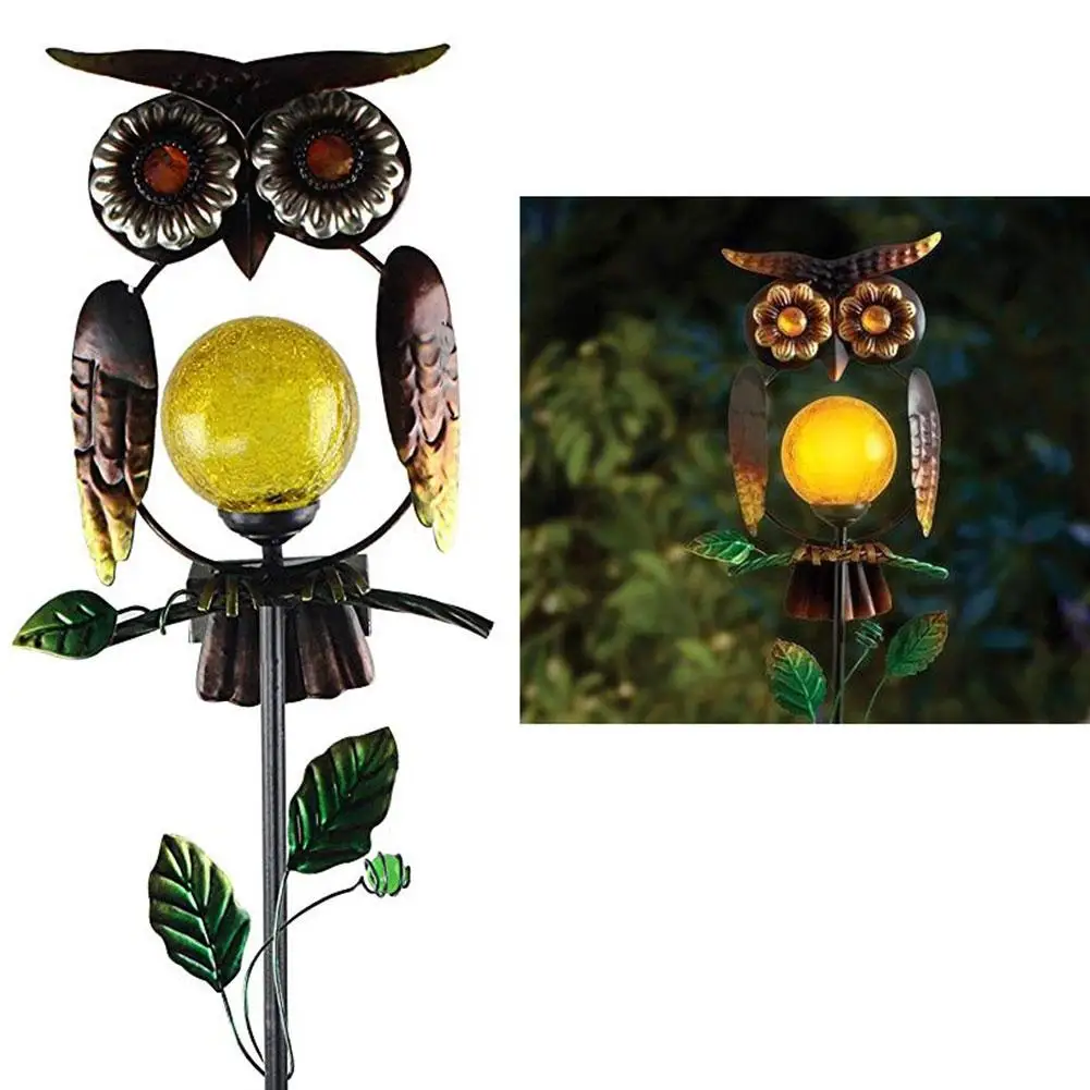 

Garden Solar Lights Outdoor Solar Powered Stake Lights Metal OWL LED Decorative Garden Lights For Walkway Pathway Yard Lawn