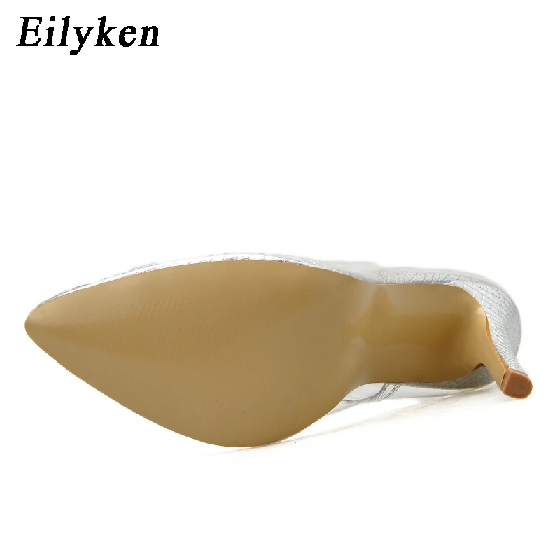 Eilyken/прозрачные босоножки-лодочки из ПВХ; Каблук из плексигласа; стилеты на высоком каблуке с острым носком; женская обувь для вечеринок; туфли-лодочки для ночного клуба; Размеры 35-42