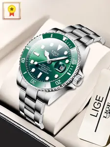 LIGE Лидирующий бренд, роскошные модные часы для дайверов, мужские водонепроницаемые часы 30ATM с датой, спортивные часы, мужские кварцевые нару...