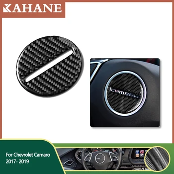 

Car styling Carbon Fiber 3D Sticker for Chevrolet Camaro 2017-2019 Car Interior Steering Wheel Cover logo frame Cover Sticker