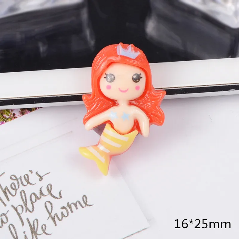 Red mermaid 10-100 шт океан Русалка плоское украшение из смолы DIY ремесло поставки телефон оболочки Шапочка-парик из косичек аксессуары для волос ребенок игрушка орнамент - Цвет: Red mermaid