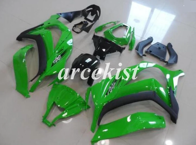 ABS полный обтекатель комплект подходит для kawasaki Ninja ZX-10R ZX10R 2011 2012 2013 Кузов Набор 11 12 13 14 15 зеленый глянец