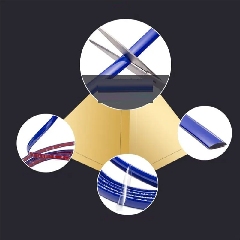 Blue Car Window Decoration Protector  PVC Strip Chrome Styling Auto Window Edge Chrome-plated Moulding Trim Strip Automobiles