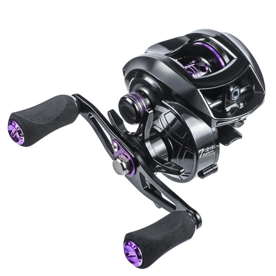 

High Speed Baitcasting Reel, Drag Fishing Reel for Bass in Ocean Environment, 7.2:1, 8kg Max