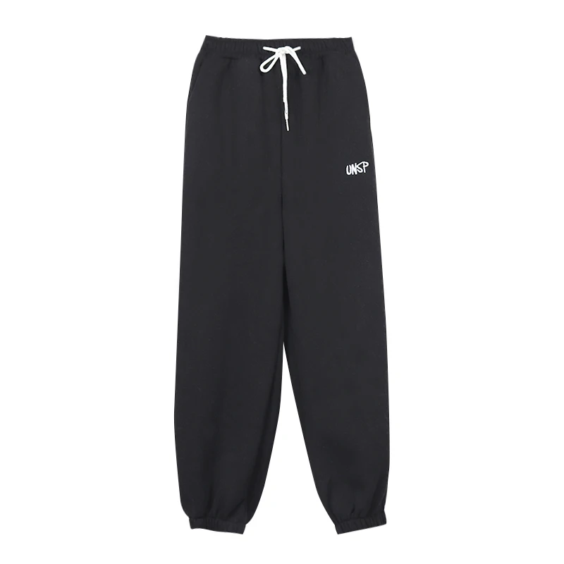 Winter white Sweatpants Women European Style Sports Plus fleece Pants Baggy Harajuku Gray Loose Trousers Straight Pants Girls black pants Pants & Capris