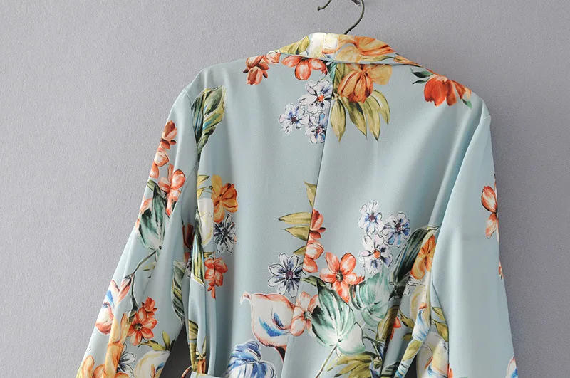 Women Blazer Bohemian Summer Outwear High Quality Printing Female Floral Vintage Ladies Coat For Lady Coat Female Blazer