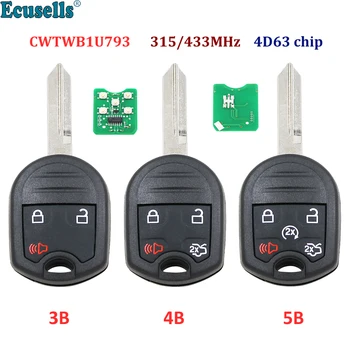 

3/4/5 Button Remote Key Fob for Ford Expedition Explorer Taurus Flex 315/433MHz with 4D63 80bit Chip FCC: CWTWB1U793