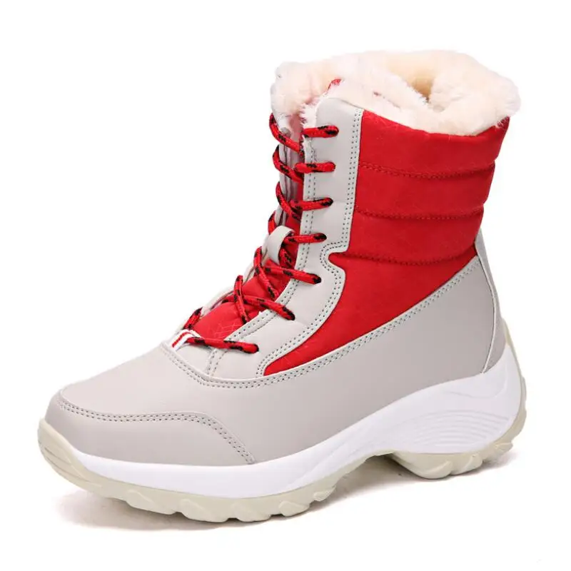 

SKEHK Girls shoes Red Boots 2019 new style Kids snow boot winter warm fur antiskid outsole plus size 31 to 41 boots Boys hot