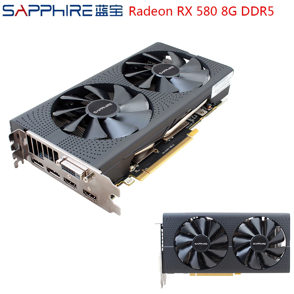 Видеокарта SAPPHIRE AMD Radeon RX 580 8 ГБ GDDR5 графическая карта GPU 256bit PCIE 3 0 PC игровые