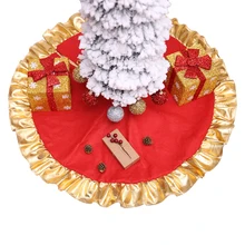 90 см Пномпень Рождественская елка юбка Новогоднее украшение гофрированная манжета Рождественская елка покрытие для ног ковер с Рождеством поставки