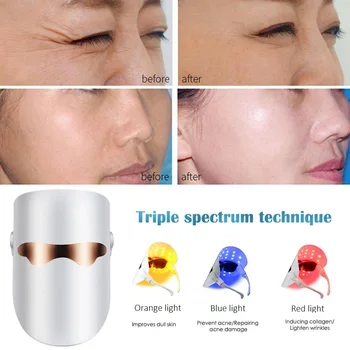 

LED Photonic Skin Instrument 3 Colors Light Skin Care LED Facial Mask Rejuvenation Wrinkle Acne Removal Skin Whitening Masks