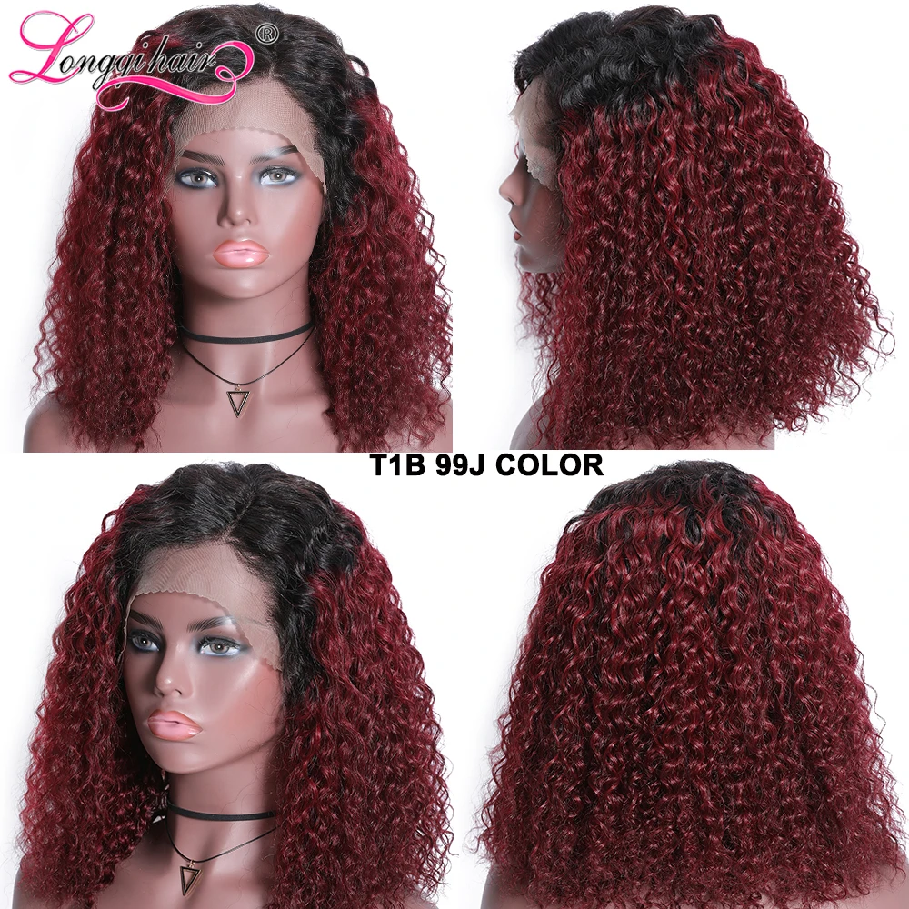 Longqi hair вьющиеся парик 8 14 дюймов эффектом деграде (переход от темного к парики из