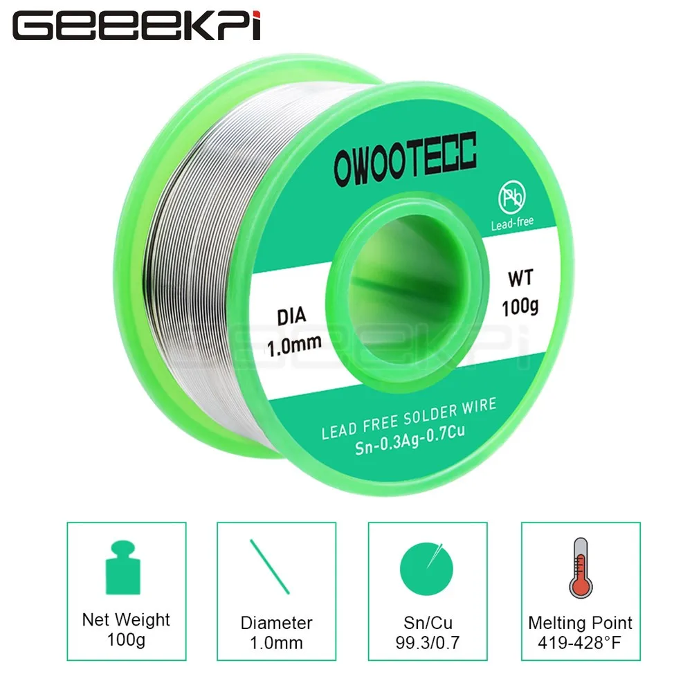 GeeekPi 100 г 0 8 мм 1 оловянно-свинцовый припой с канифольным ядром который содержит