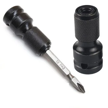 

Drill Chuck Conversion Kit 1/2'' Square to 1/4'' Adapter 1/2" Drive to 1/4" Hex Shank Socket Converter Adapter Air Power Wrench
