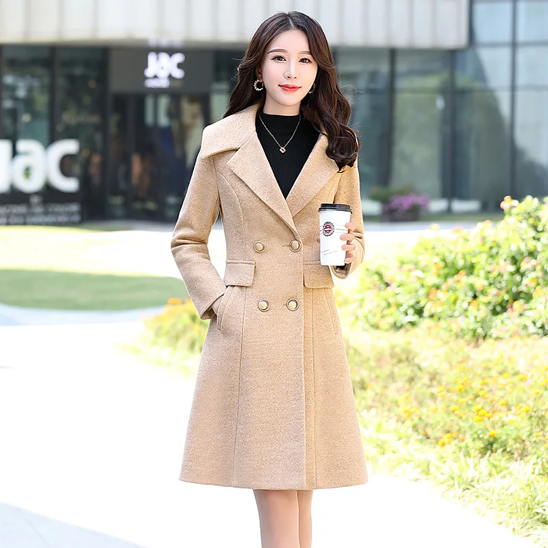 

Woolen Jacket Women's Slim Fit Slimming Short-height 2019 Winter New Style Elegant Thick Warm Winter Plaids And Tweedst