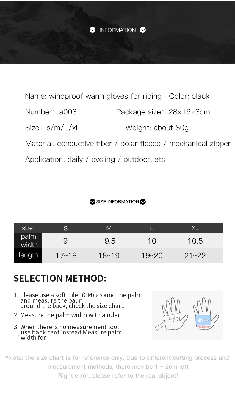 Kyncilor Shockproof Sponge Winter Warm Cycling Bicycle Bike Ski Outdoor Camping Cycling Hiking Gloves Sports Full Finger Black