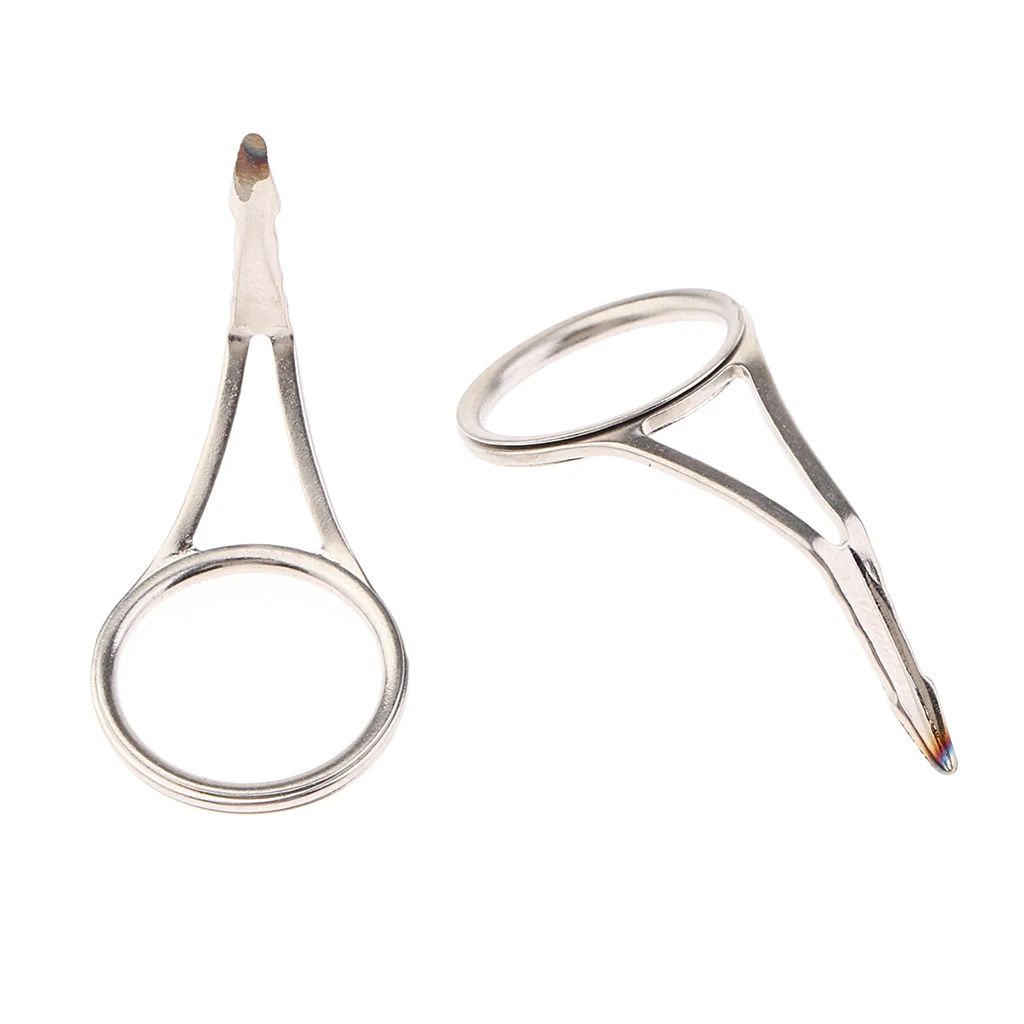 10 Pcs/Lot Fishing Rod Guides Eye Rings Stainless Steel Pole Repair Kit Replacement Tip Tops Replacement Tackles for Fisherman