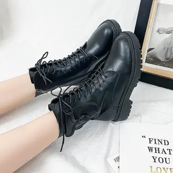 melhor Botas Da Motocicleta Das Senhoras Do Vintage Botas De Combate Outono Do Exército Punk Goth Botas Femininas Biker Couro Do Plutônio Botas Curtas
