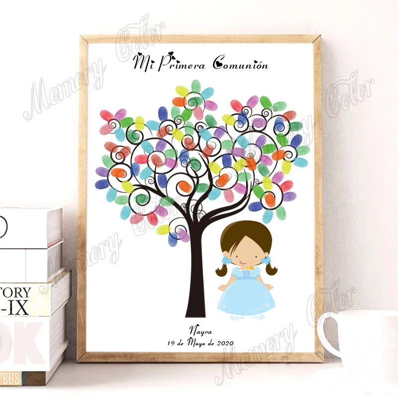 Custom Theme Name Date Kids First Holy Communion Fingerprint Diy