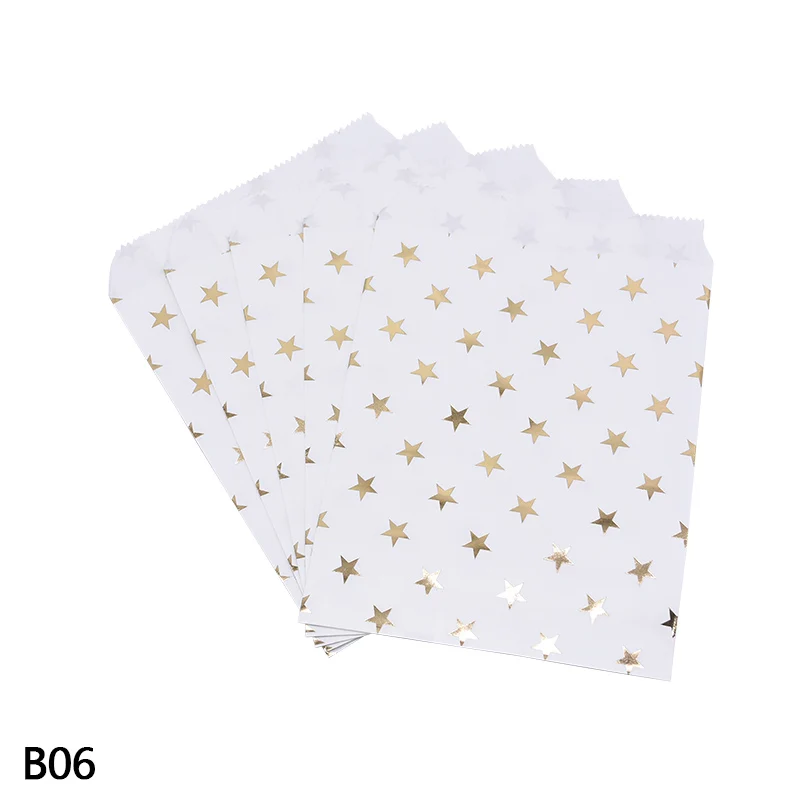 25pcs B06 25 шт. розовое золото крафт бумажный мешок горошек волна полоса конфеты хлебобулочные изделия сумки для DIY свадьбы День рождения подарок упаковка Deco питания - Цвет: 25pcs B06
